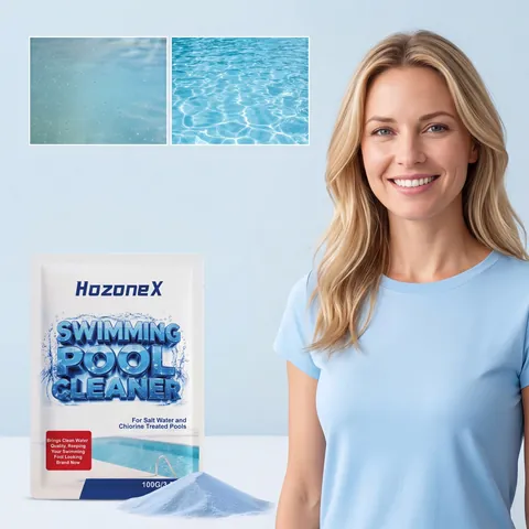 HozoneX Polvo de Limpieza para Piscinas Clarificador de Disolución Rápida para Piscinas de Sal y Cloro Mantenimiento