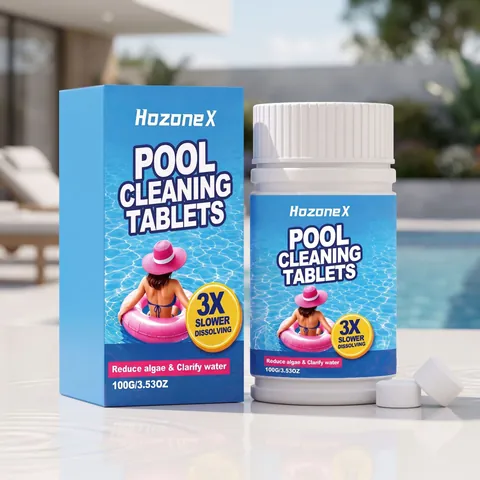 HozoneX Pool Cleaning Tablets Algae Reduction Water Clarifier For Swimming Pool Spa Hot Tub Maintenance Slow Release Purifier