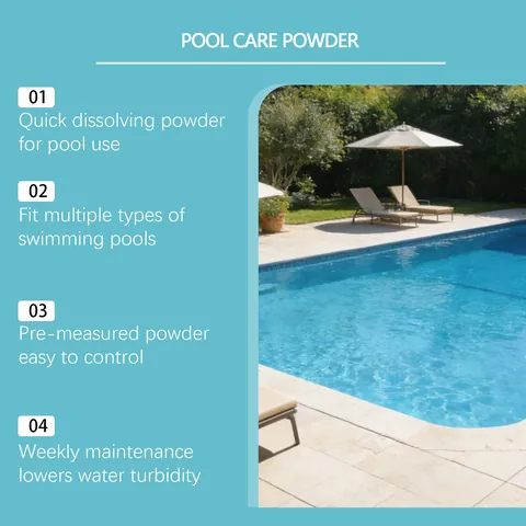 HozoneX Pool Shock Treatment Powder Pool Spa Water Care Algae Control Scale Remover For Daily Cleaning Maintenance