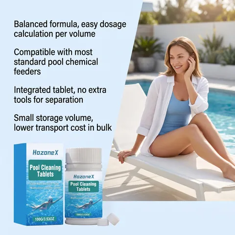 HozoneX Tabletas de Limpieza de Piscina Multifuncionales Control de Algas Equilibrio de Agua Purificador de Piscina de Liberación Lenta Duradera