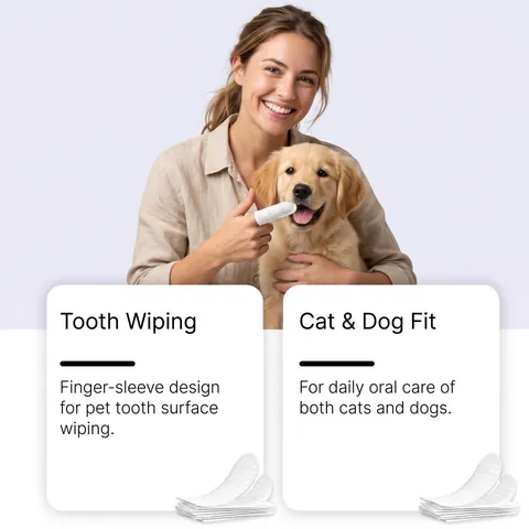EELJOY Salviette per la Pulizia dei Denti degli Animali in Tessuto non Tessuto Cura Orale Per Cani E Gatti Profumo di Menta e Cocco