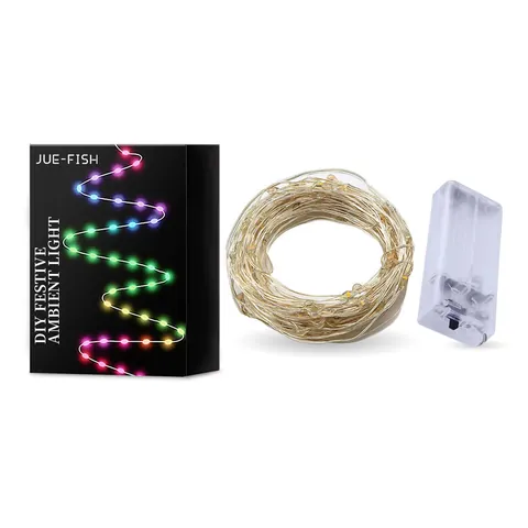 Jue-Fish LED Luci a Stringa Cielo Stellato Filo di Rame Alimentato a Batteria Luci delle Fate per Natale Decorazione Albero Esterna Casa Festa Illuminazione Festiva