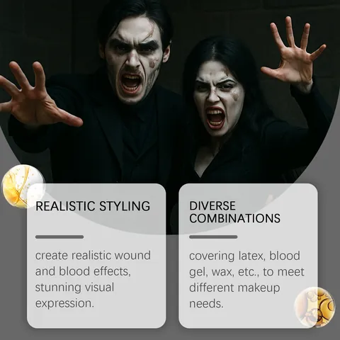 Professionelles Halloween SFX Make-up Kit Für Erwachsene Realistisches Kunstblut Narbenwachs Flüssiglatex Gesichtsbemalung Palette Mit Spatel Schwämme Für Zombie Horror Make-up