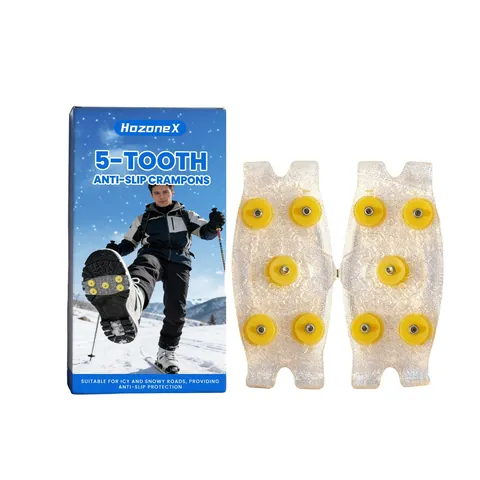 Hozonex Steigeisen Für Schuhe Outdoor Schnee Eisgriffe Traktion Steigeisen Mit 5 Stahlspikes Rutschfeste TPE Über Schuhe