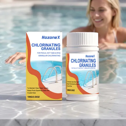 HozoneX Fast Dissolving Pool Chlorinating Granules For Swimming Pools Hot Tubs Spas Water Maintenance Cleaning Treatment 100g
