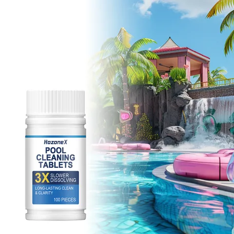 HozoneX Tabletas Limpieza Piscinas Efervescentes Control Algas Removedor Cal Para Piscinas Aguas Termales Purificación Agua Mantenimiento