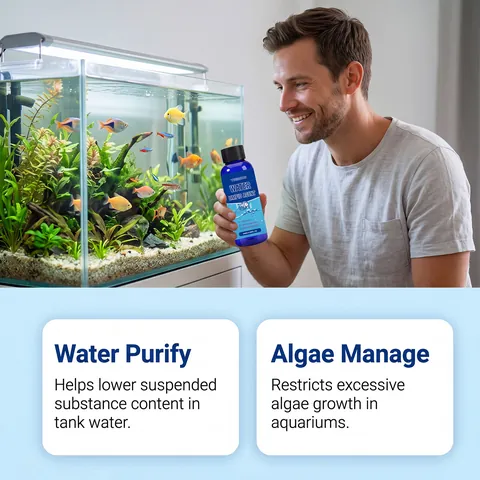 YEGBONG Aquarium Water Purifier Algae Control Agent For Fish Tank Pond Gentle Cleaning Water Environment Health Optimizer