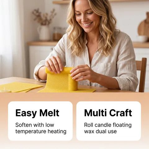 Honeycomb Beeswax Sheets DIY Candle Making Kit Yellow Wax Sheets Festive Atmosphere Home Decoration Craft Material