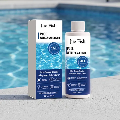 Jue Fish Pool Weekly Care Liquid Water Purifier For Swimming Pool Spa Hot Tub Clarifier Mild Formula Cleans Debris Oil Film