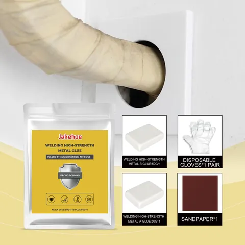 JAKEHOE High Strength Metal Repair Glue AB Glue Set Strong Bonding Welding Agent For Iron Steel Pipe Repair Casting Glue