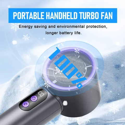 Ανεμιστήρας Χειρός Ψύξη με Πάγο Φορητός Turbo Mini Ανεμιστήρας Με Ψηφιακή Οθόνη 100 Ταχύτητες USB Επαναφορτιζόμενος Μικρός Ανεμιστήρας Γραφείου Για Καλοκαίρι Υπαίθριο Ταξίδι