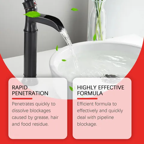 Jaysuing Powerful Pipe Dredging Agent Dissolves Hair Grease Soap Scum Fast Acting Sink Drain Cleaner For Kitchen Bathroom