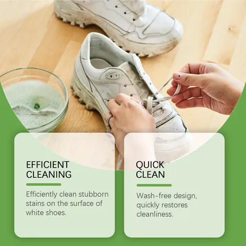 Portable White Shoe Cleaner Brush Set Water Free Gentle Formula Deep Stain Remover For Sneakers Leather Fabric Home Cleaning