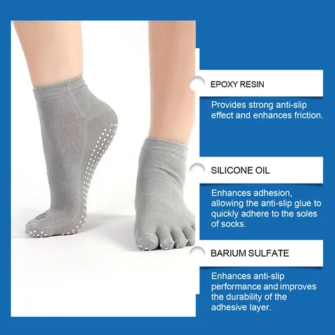 Jue-Fish Sock Stop Agent Anti-Slip Glue Kit For Socks Stockings Fabric Waterproof Fast Drying Silicone Non-Slip Glue With Scraper Template