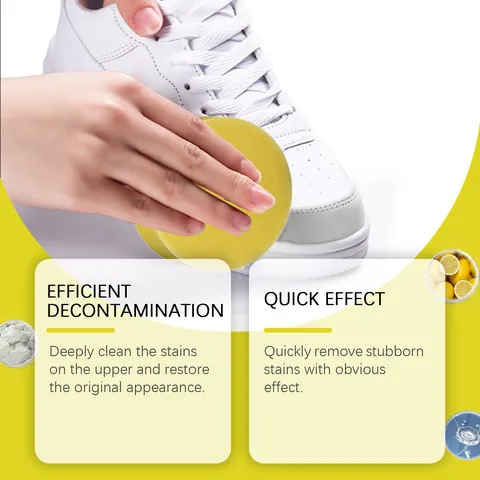 JAYSUING White Shoe Cleaning Cream Mild Decontamination Brightening Maintenance Paste with Sponge for Leather Sneakers