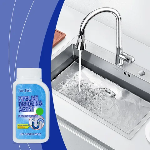 Pipeline Dredging Agent Powder High Efficiency Drain Clog Remover for Kitchen Toilet Sink Pipe Cleaning Dissolves Grease Hair