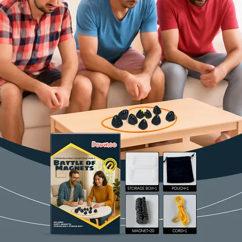 Magnetic Effect Chess Battle Game Set with 20 Pcs Stones Educational Table Game Toy for Family Party Kids Interactive Gift