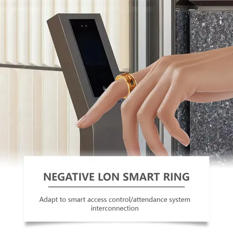 XIMONTH NFC Smart Ring Gold Stainless Steel Negative Ion Waterproof Access Control Business Card Ring No Charging Required