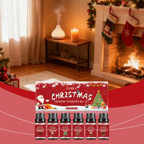 EELHOE Kit de Aceites Esenciales de Navidad Fragancias Naturales Larga Duración Aceites de Aromaterapia para Hogar Oficina Ambiente Festivo Regalo