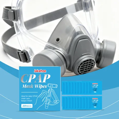 Jakehoe Μαντηλάκια Καθαρισμού Μάσκας CPAP Ήπια Φόρμουλα Μη Ερεθιστικά Αφαιρεί Λάδι Βρωμιά Καθημερινή Φροντίδα Υγιεινής