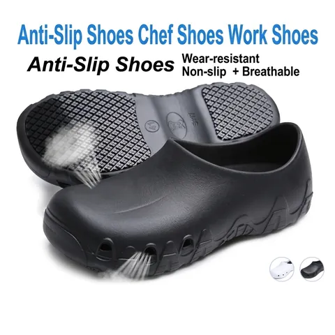 Professional Non-Slip Chef Shoes Waterproof Oil-Proof Kitchen Work Shoes EVA Integrated Molding Lightweight Safety Footwear Unisex