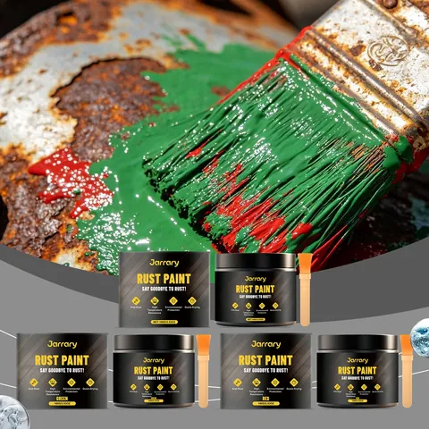 Jarrary Anti-Rust Metal Paint Renovation Paint For Iron Gates And Railings Weatherproof Quick Drying Paint With Brush