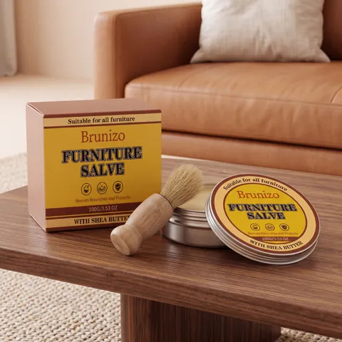 Brunizo Furniture Salve with Shea Butter for Leather and Wood Furniture Polishing Nourishing Furniture Care Cream