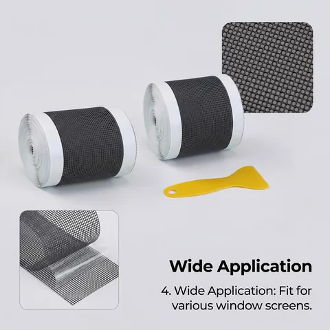 Self Adhesive Screen Repair Tape Kit With Scraper PVC Mesh Patch For Window Door Bug Mosquito Insect Screen Fixing Holes
