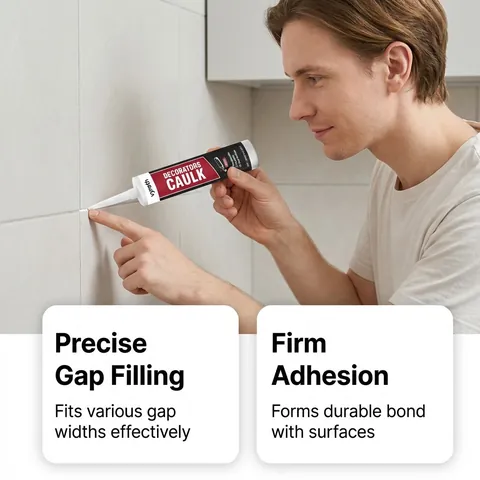 Vyreth White Decorators Caulk And Tile Grout Sealant For Floor Wall Gap Repair Waterproof Mold Resistant Household Filler