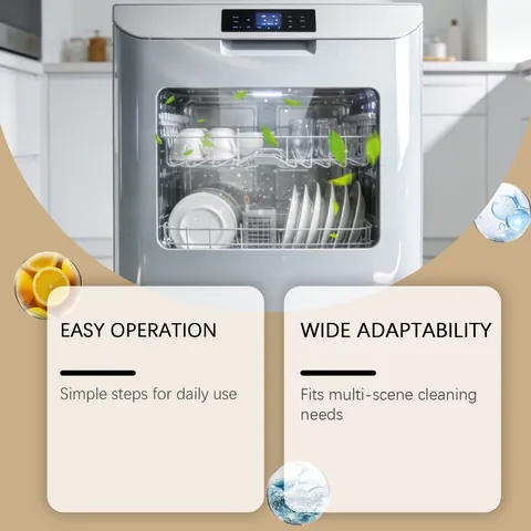 Jarrary Dishwasher Cleaner Tablets Lemon Scent Oxi-Based Formula Twelve Pieces Powerful Grease Removal Machine Descaler