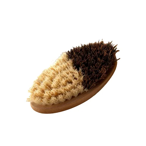 Natural Bamboo Vegetable Brush Kitchen Cleaning Tool with Sisal and Palm Fiber Bristles for Fruit Scrubber Root Vegetable