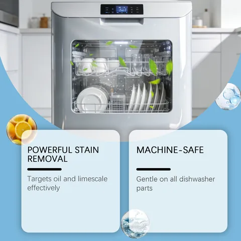 JAKEHOE Dishwasher Cleaning Tablets Efficient Deep Descaling Odor Removal Gentle Formula Machine Care Detergent 12 Pieces