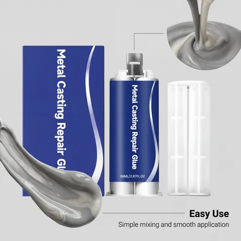 Metal Casting Repair Glue Heat Resistant Welding Glue High Strength AB Adhesive For Sealing Sand Holes Cracks Pipe 85ml