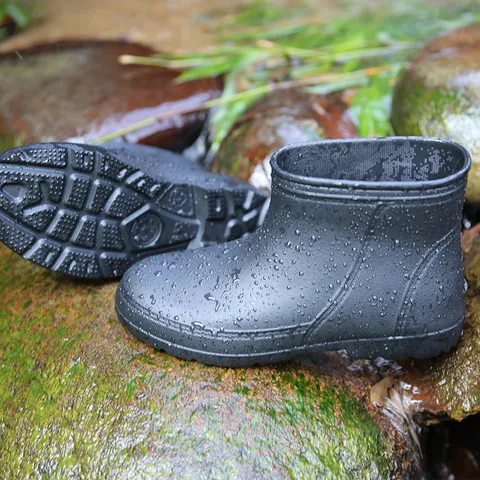 Ultra Lightweight EVA Rain Boots Waterproof Anti-Slip Oil-Proof Work Boots Mid-Calf Fishing Shoes For Men Women Garden Boots