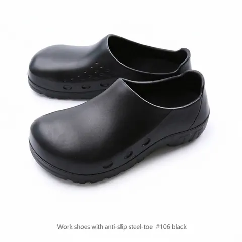 Anti-slip Steel-toe Safety Work Shoes For Men Women Waterproof Oil-proof Industrial Construction Kitchen Protective Clog Shoes