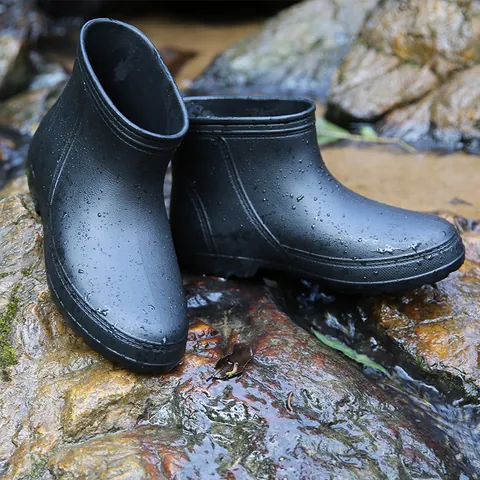 Ultra Lightweight EVA Rain Boots Waterproof Anti-Slip Oil-Proof Work Boots Mid-Calf Fishing Shoes For Men Women Garden Boots