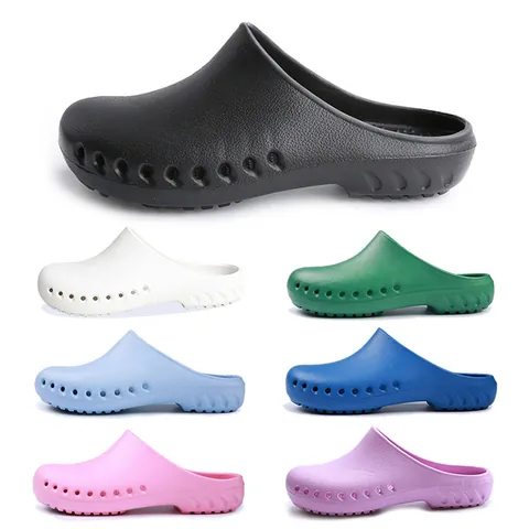 Professional EVA Non-Slip Medical Nursing Shoes Men Women Slip-On Clogs For Hospital Factory Workshop Breathable Work Slippers