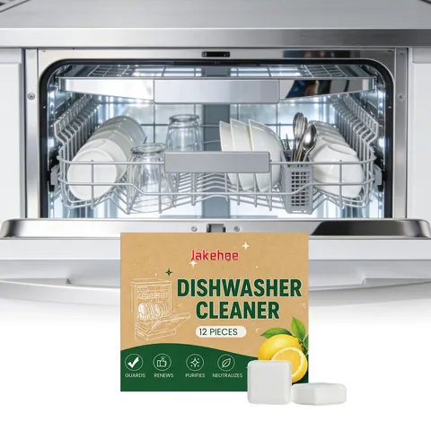 12 Pieces Powerful Dishwasher Cleaner Deodorizer Tablets Effective Grease Stain Removal For Household Kitchen Dishwashing Machine