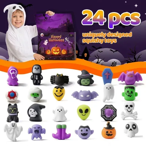 Halloween Advent Calendar With Uniquely Designed Squishy Toys Countdown Calendar For Kids Adults Spooky Holiday Party Favors Gift