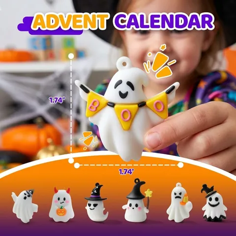 Halloween Adventskalender Countdown Blind Box Harz Cartoon Geist Spielzeug Feiertagsgeschenk Für Kinder Party Home Dekoration