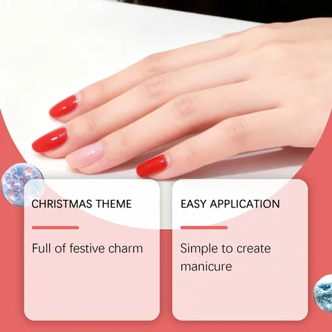 Nymixa Christmas Theme Soft Gel Nail Sticker Set Festive DIY Nail Art Kit With Santa Claus Plaid Christmas Tree Design