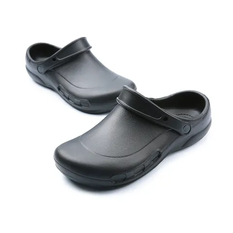 Professional Anti-Slip Chef Shoes Waterproof Oil-Resistant Medical Nursing Work Clogs For Men Women Kitchen Hospital Restaurant Protective Footwear With Heel Strap