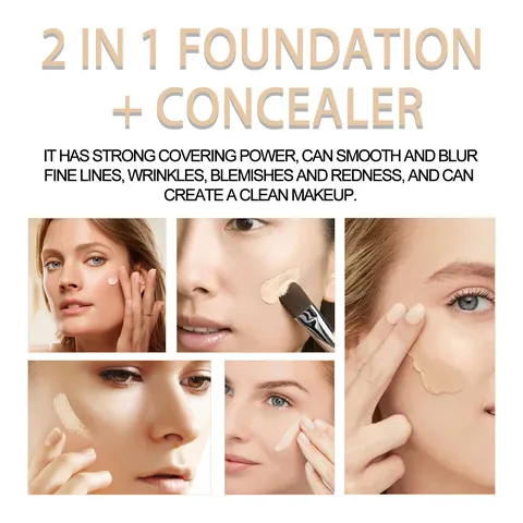 EELHOE Dual Ended Concealer Stick Moisturizing Foundation Brightening Face Makeup Covering Spots And Blemishes Natural Finish