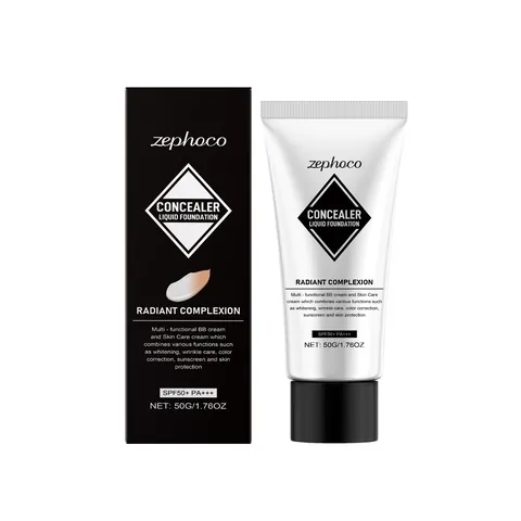 Zephoco Color Changing Liquid Foundation SPF 50 Matte Concealer Long Lasting Moisturizing BB Cream For Women