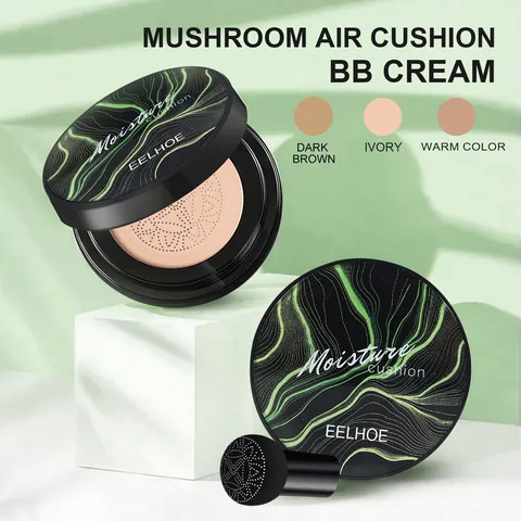 EELHOE Cushion BB Cream Cabeza de Champiñón Base de Maquillaje Hidratante Corrector Iluminador Maquillaje Natural para Mujer