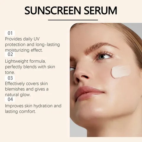 HOYGI Ενυδατικός Αντηλιακός Ορός SPF 50 Κρέμα Κάλυψης Μακράς Διαρκείας Υαλουρονικό Οξύ Προστασία Προσώπου Για Όλους Τους Τύπους Δέρματος 30g