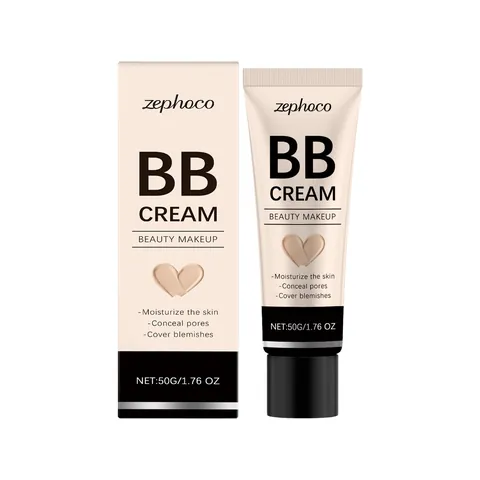 ZEPHOCO BB Cream Correctora Natural Hidratante Acabado Mate Larga Duración Minimización de Poros Crema de Maquillaje Facial