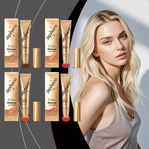 ZEPHOCO Liquid Blush Highlighter Beauty Wand with Sponge Applicator Glow Face Makeup Wand Professional Contouring Stick for Women