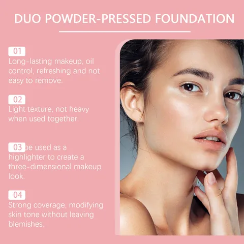 Zephoco Concealer Pressed Powder Baked Foundation Marble Pattern Setting Powder Matte Finish Long Lasting Face Makeup For Women