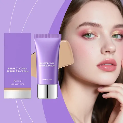 Serum BB Cream Hidratante Tono Natural Acabado Mate Ligero Corrector de Larga Duración Base de Maquillaje Facial para Piel Perfecta 35g